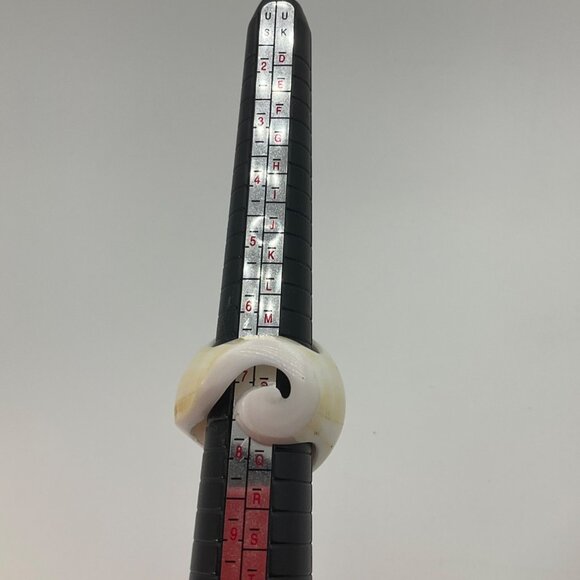 VTG New No Tags Sz 7.5 Natural Spiral Shell Statement Ring Artisan Hand Carved - Picture 4 of 8